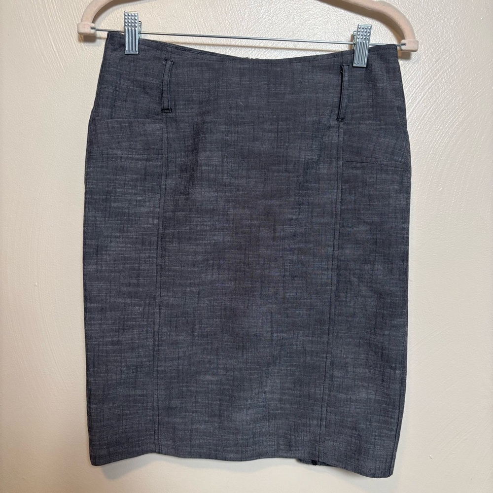 Tracy Evans Limited Woman's Skirt Ruffle Back Zipper Gray Size 3